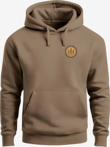 Neverless Sweatshirt 'Bäume Badge 1' in Braun: Vorderseite