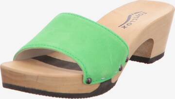 SOFTCLOX Mules in Green: front