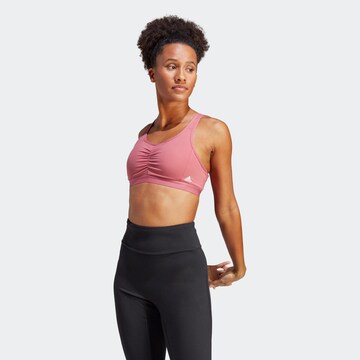 ADIDAS SPORTSWEAR Bustier Športni nederček 'Coreessentials Medium-Support' | roza barva: sprednja stran