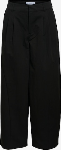 OBJECT Barrel Pleat-front trousers 'OBJTanya' in Black: front