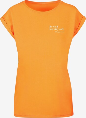 Maglietta 'Happines' di Merchcode in arancione: frontale