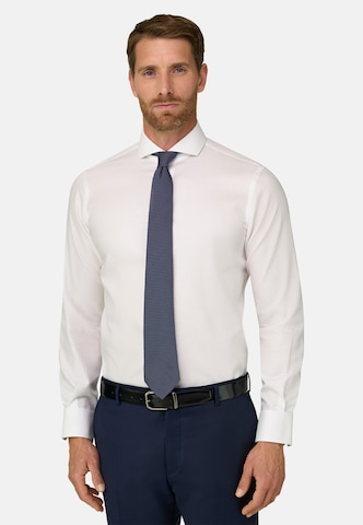Coupe regular Chemise Boggi Milano en blanc : devant