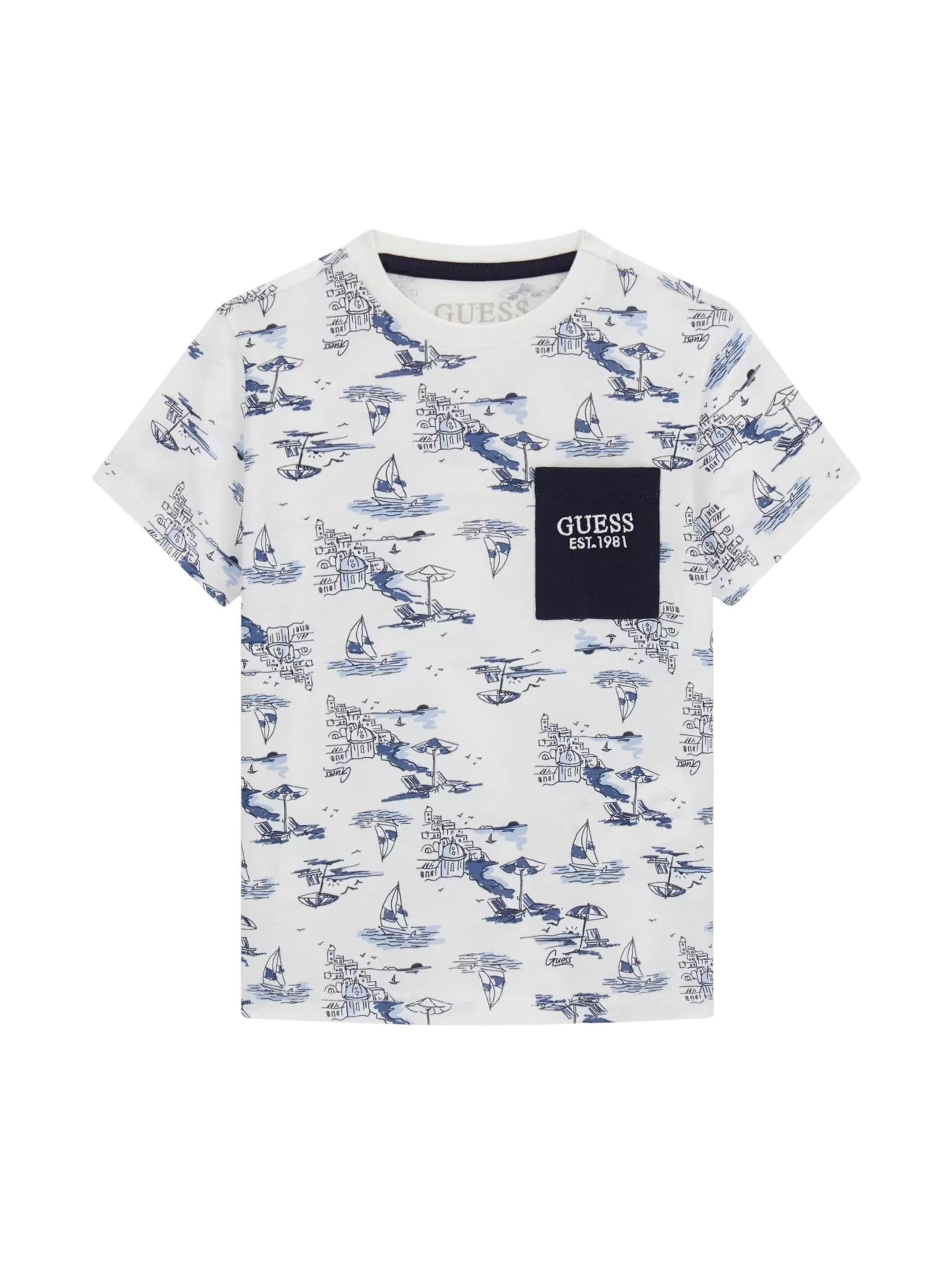 T-Shirt GUESS KIDS en blanc : devant