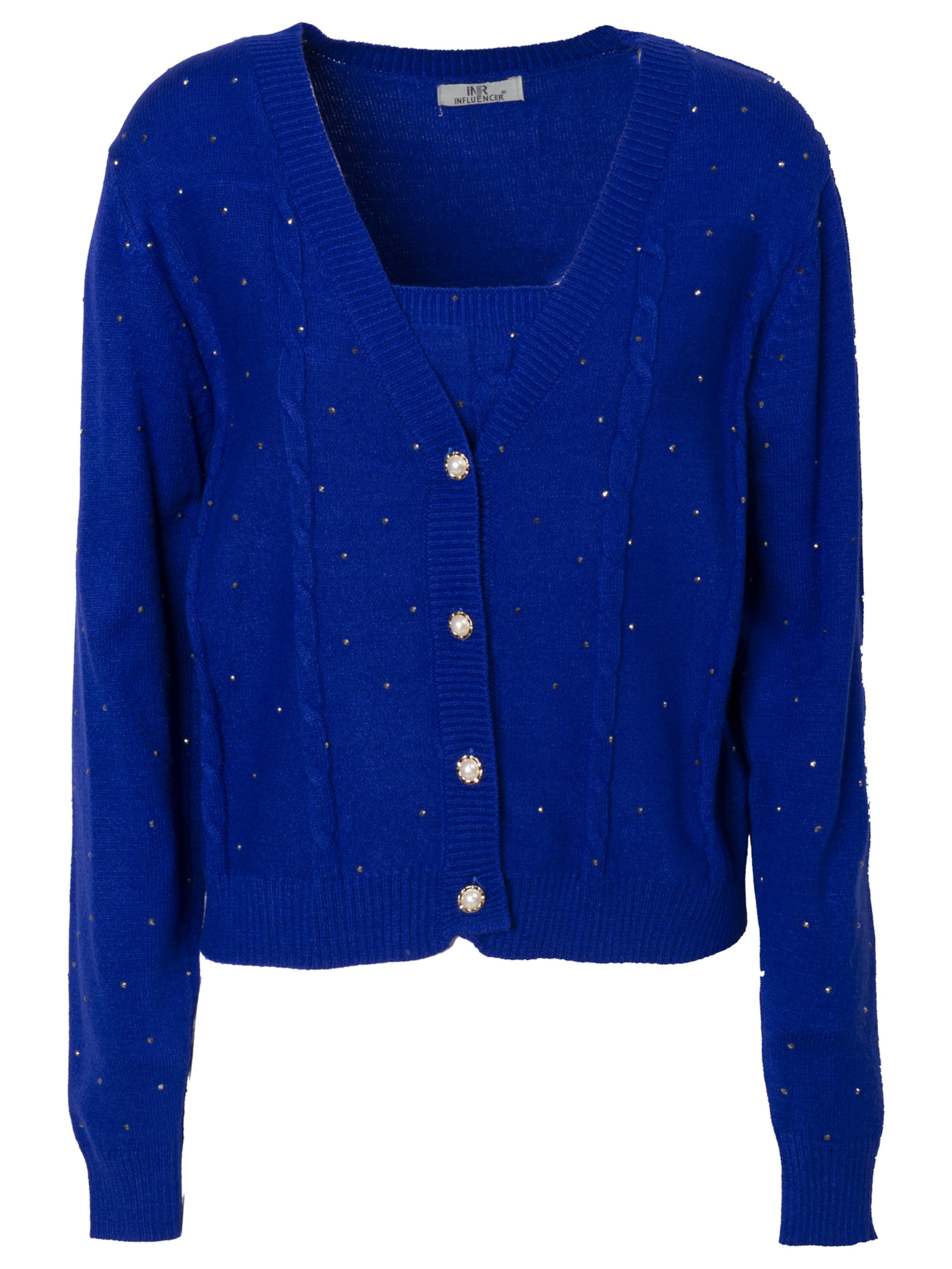 Influencer Cardigan i blå: forside