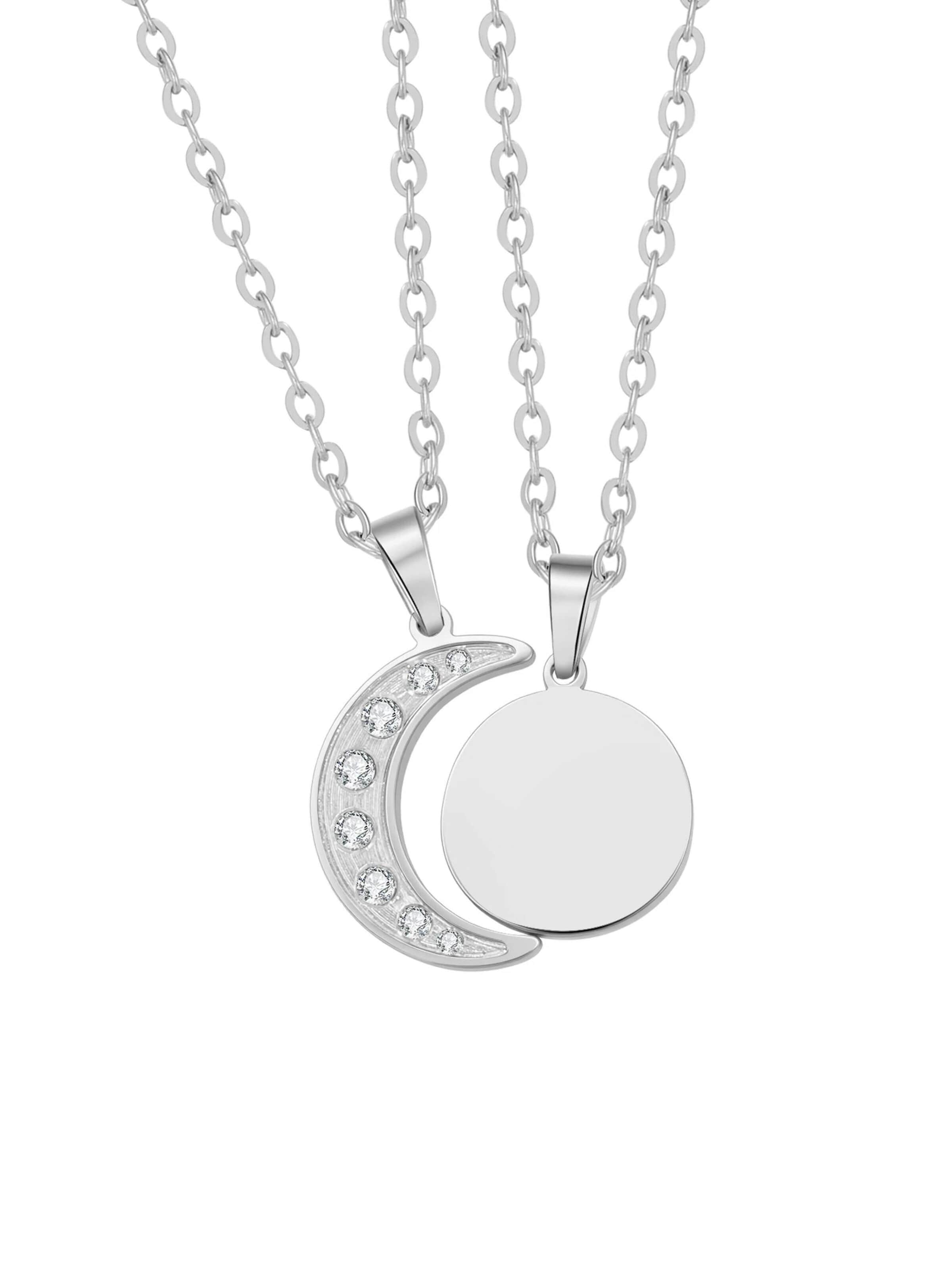 Chaîne 'Connected Sun & Moon' Hey Happiness en argent