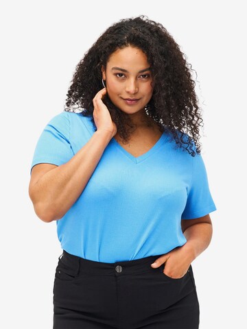Zizzi Shirt 'VCARLY' in Blue: front