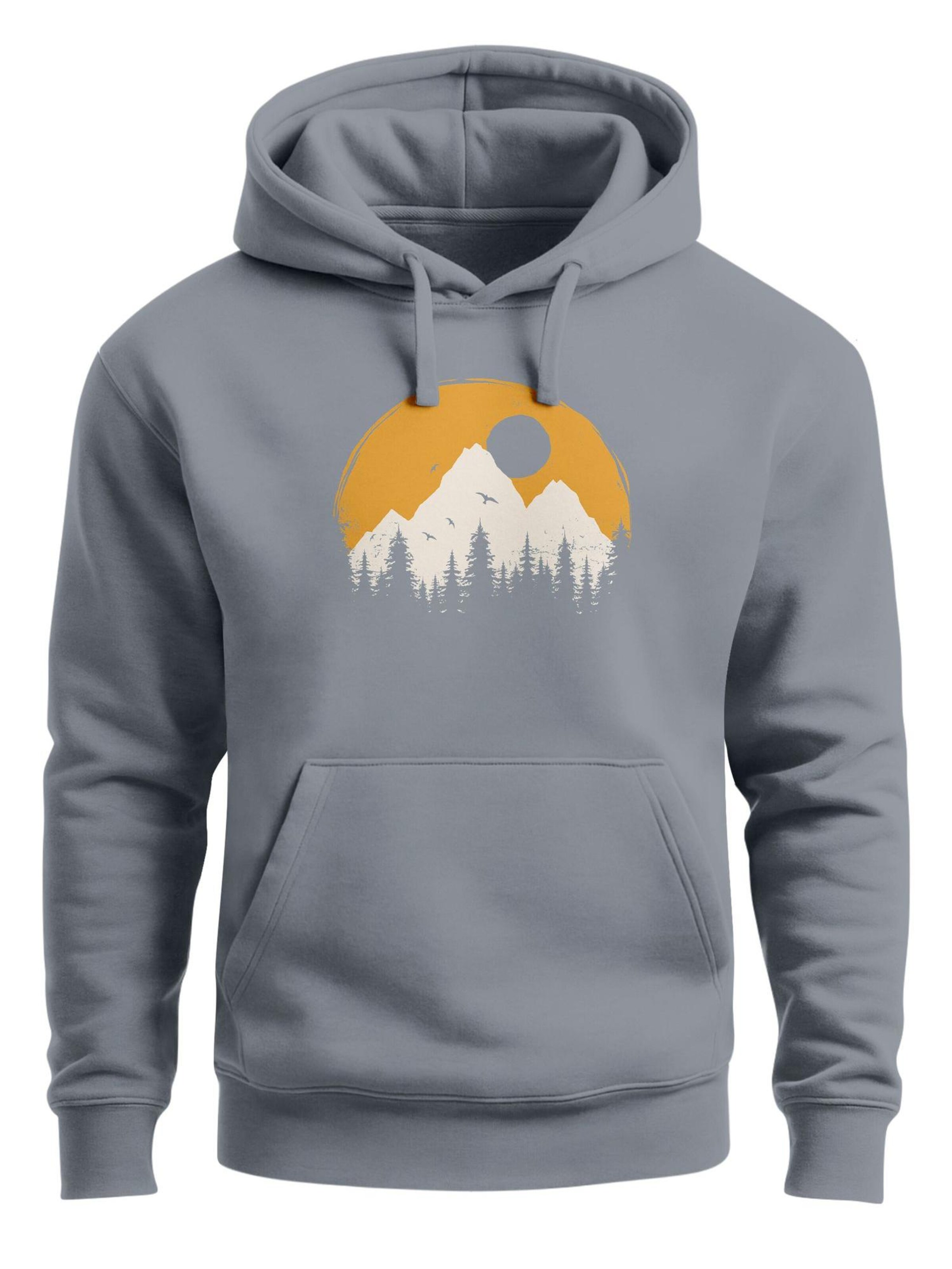 Neverless Sweatshirt 'Mountain Sun' in Grey: front