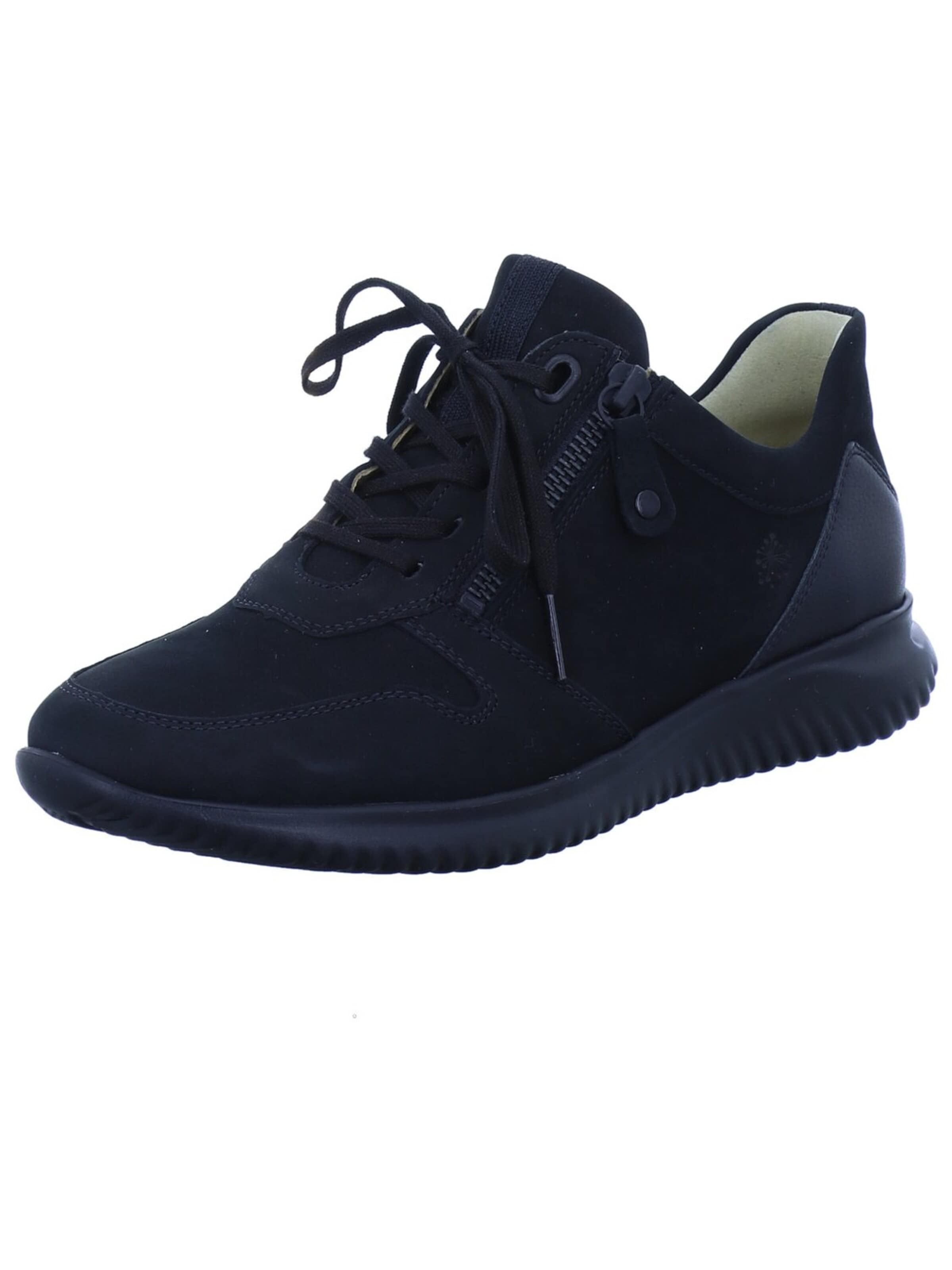 Scarpa stringata sportiva 'Sneaker Low Damen 162.1112/99 01.01 Echtleder in schwarz' di Hartjes in nero: frontale