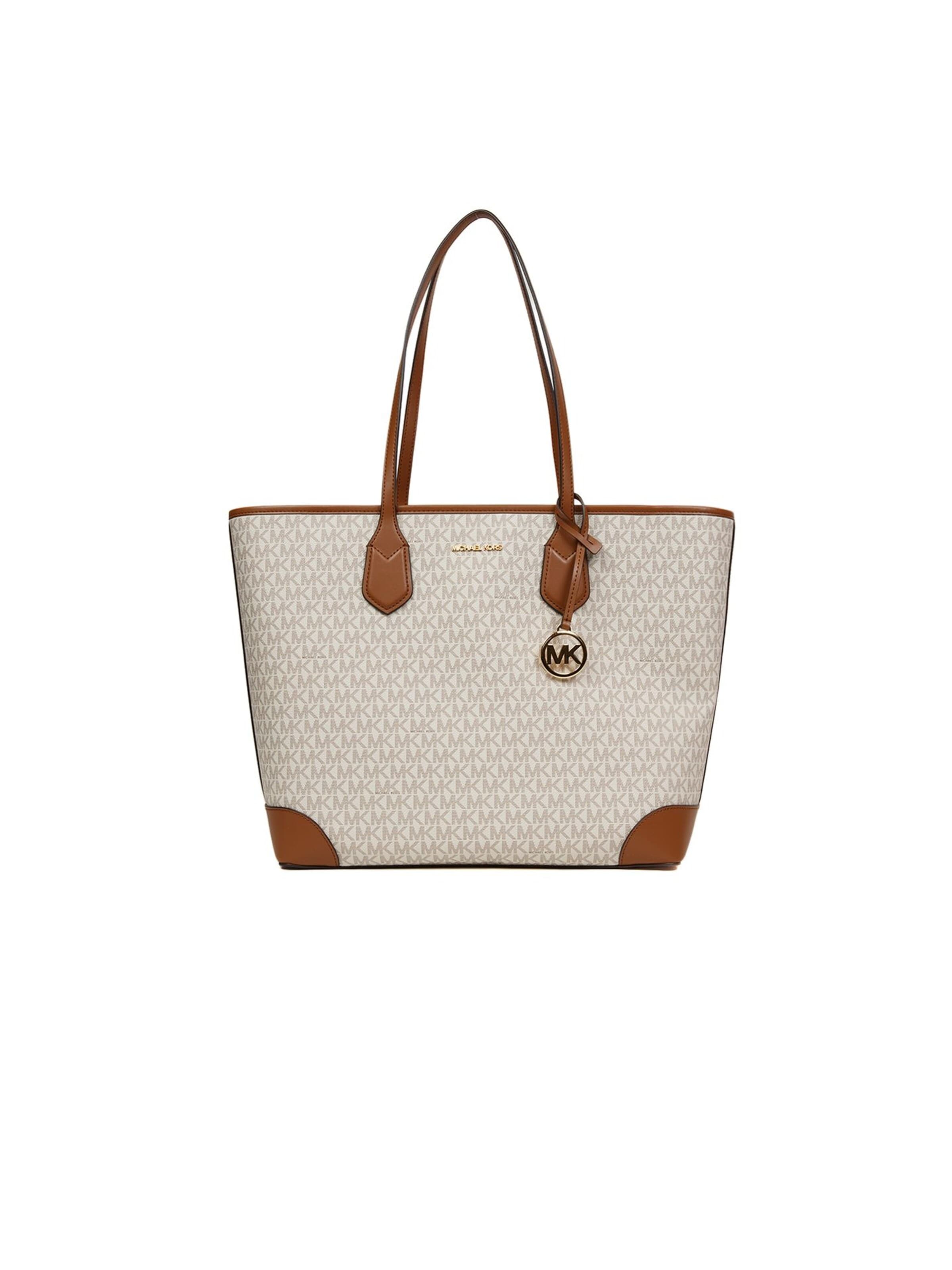 Shopper 'Eva Large Top-Zip Tote' di Michael Kors in beige: frontale