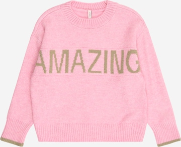 Only Mini Свитер 'KMGAMOUR' в Ярко-розовый: спереди