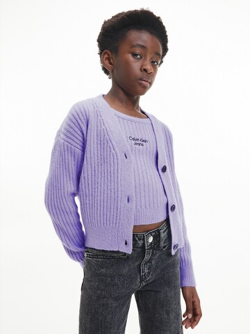 Calvin Klein Jeans Knit cardigan in Purple: front