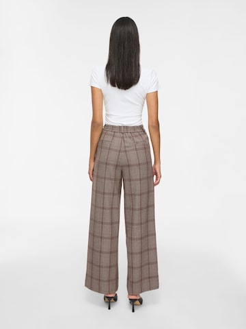 VILA Wide leg Pants 'VIVARONE' in Brown