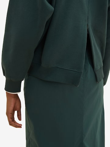 TOM TAILOR DENIM Sweatshirt 'College' in Green