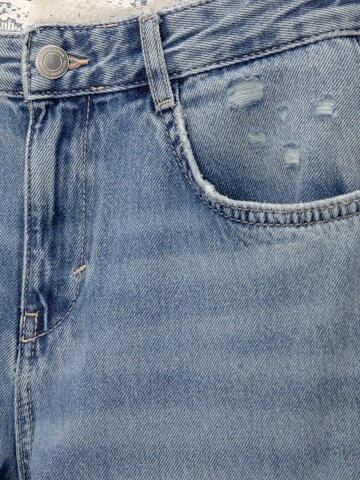 Wide leg Jeans de la Pull&Bear pe albastru