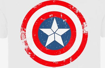 F4NT4STIC Shirt 'Marvel Captain America Schild' in Wit: voorkant