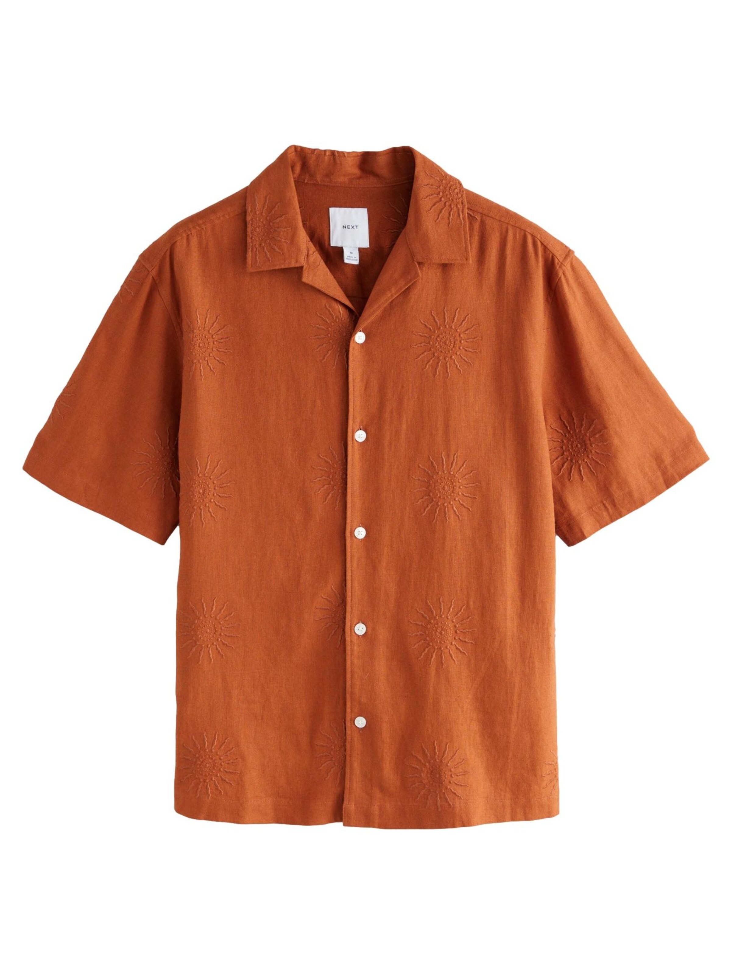 Next Regular fit Риза в кафяво: отпред