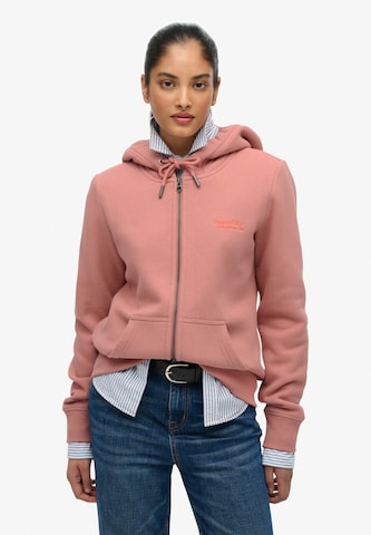 Veste de survêtement 'Essentials' Superdry en rose : devant