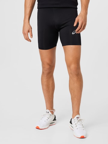 ASICS Skinny Sports trousers in Black: front