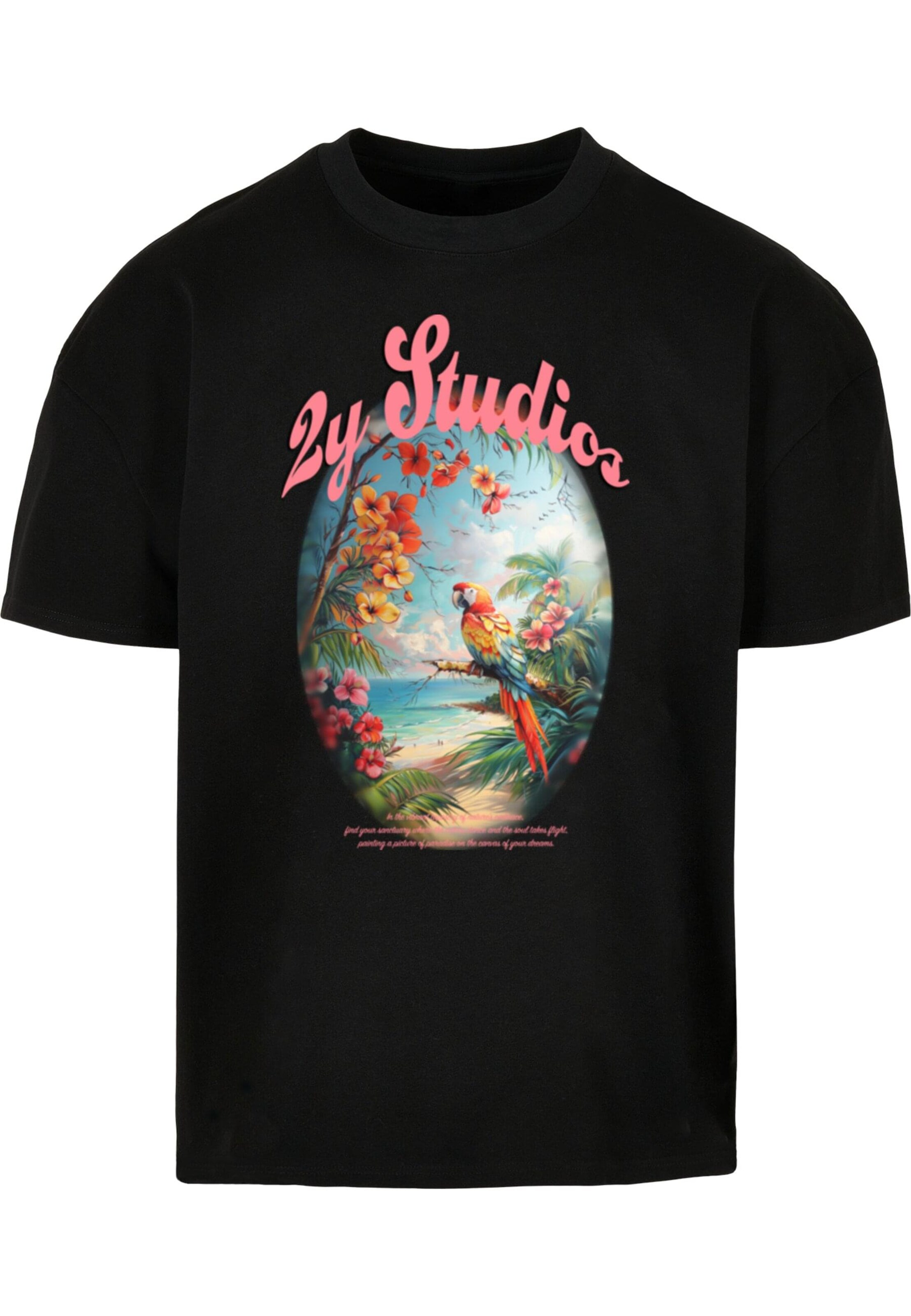 Maglietta 'Paradise' di 2Y Studios in nero: frontale
