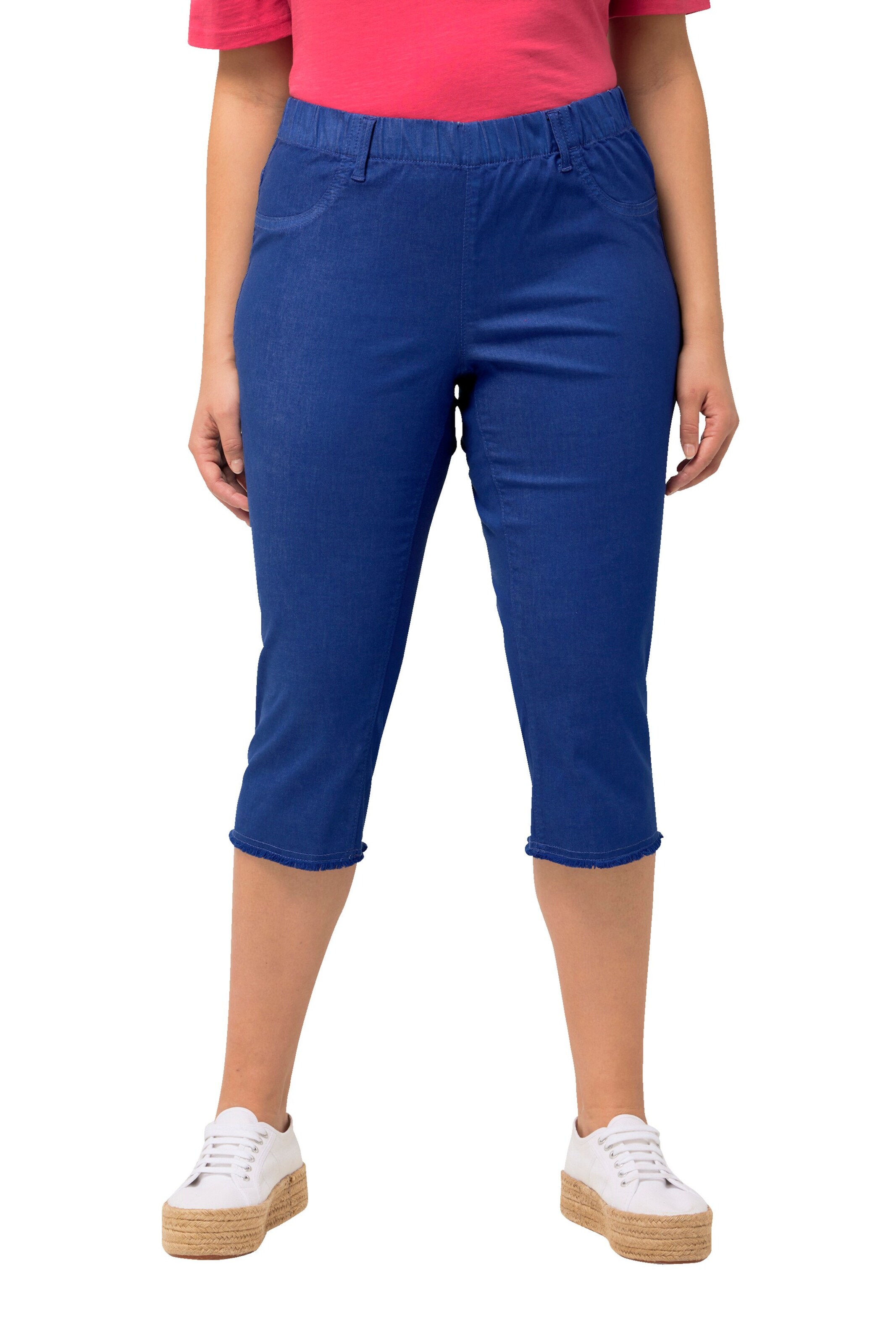 Ulla Popken Regular Broek in Blauw: voorkant