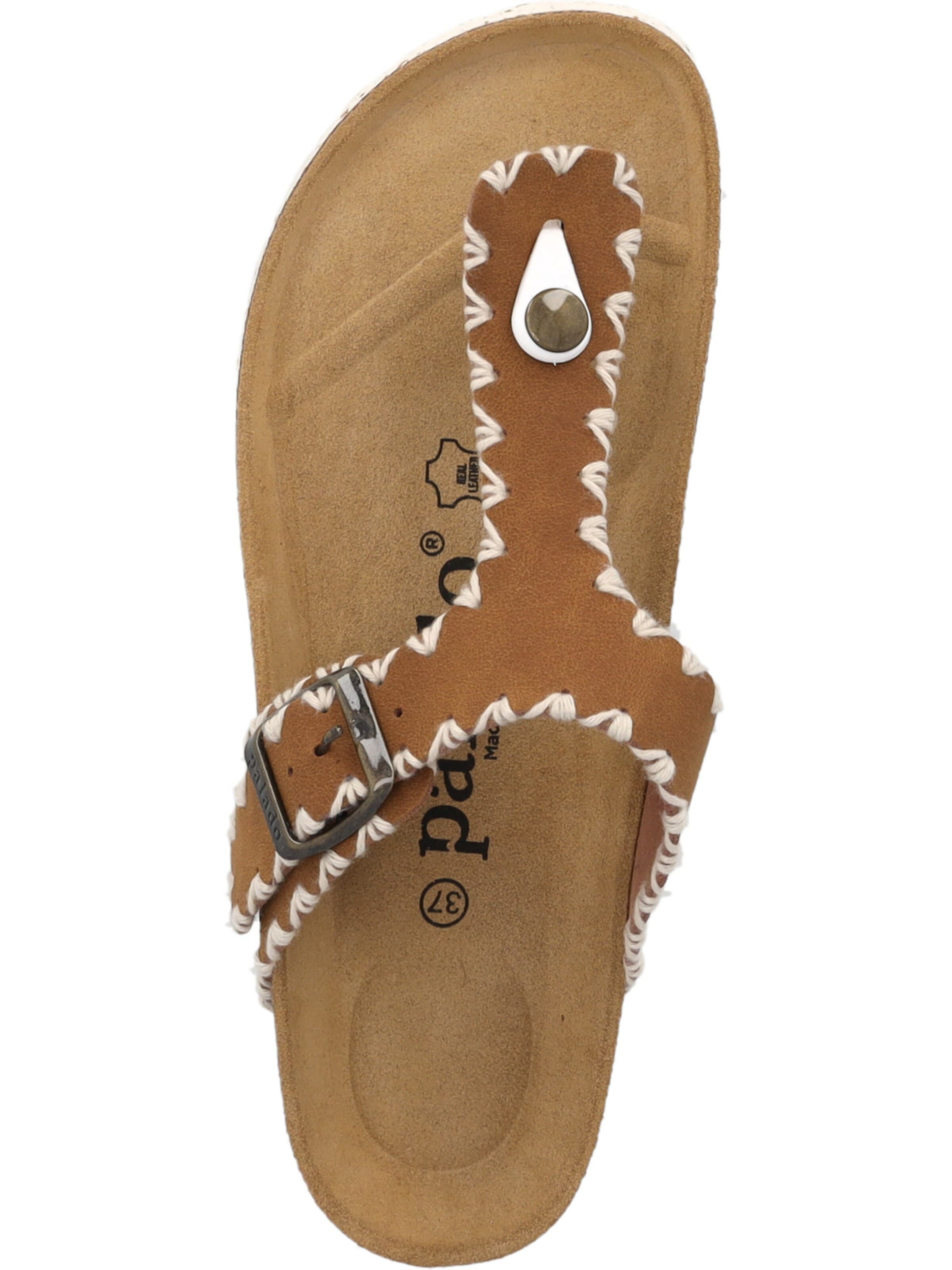 Palado T-bar sandals 'Palado Kos Stitch' in Brown