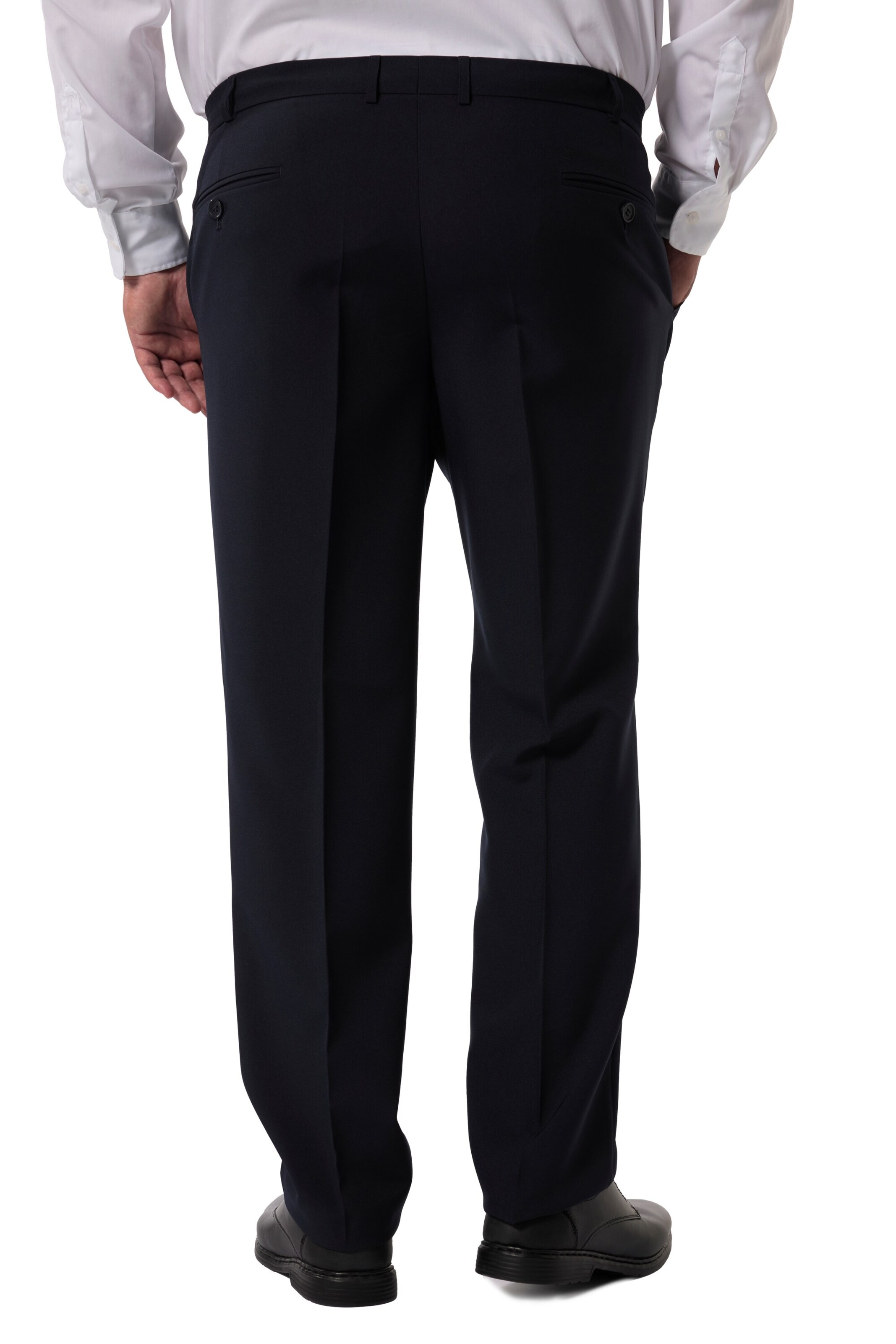 Men Plus Regular Pleated Pants in Blue