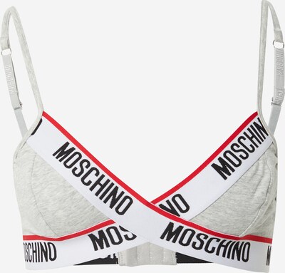 Moschino Underwear Сутиен в сив меланж / червено / черно / бяло, Преглед на продукта