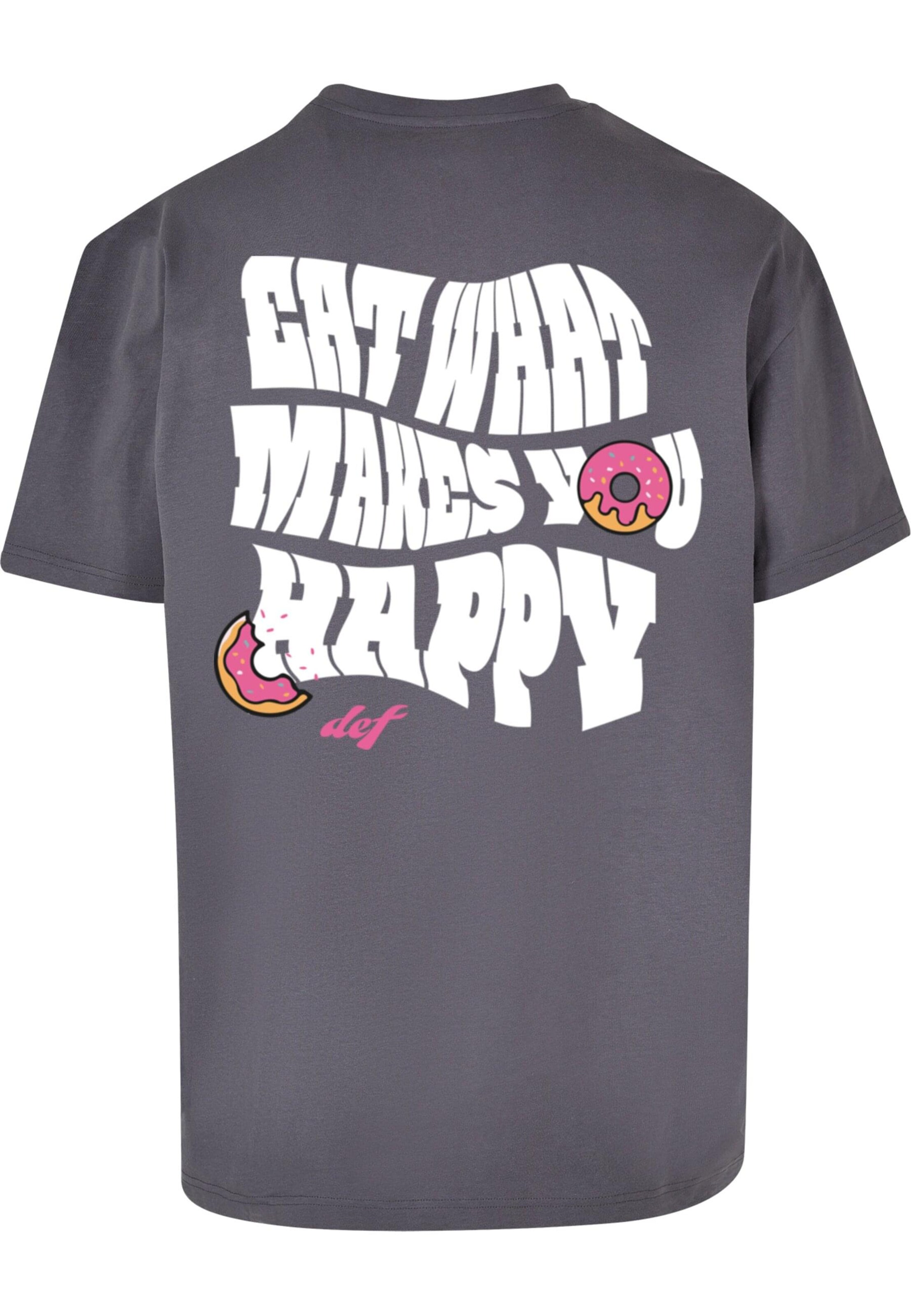 DEF Shirt 'Happy' in Grau