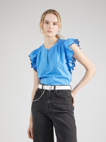 Marks & Spencer Blouse 'Frill' in Blue: front