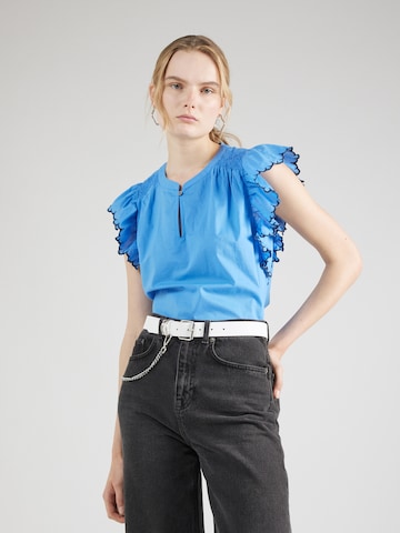 Marks & Spencer - Blusa 'Frill' em azul: frente