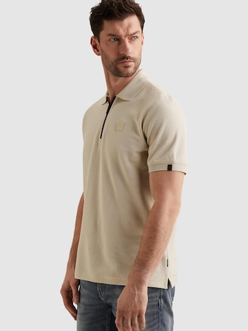 Maglietta 'Polo shirt with waffle texture and ribbed collar' di PME Legend in beige