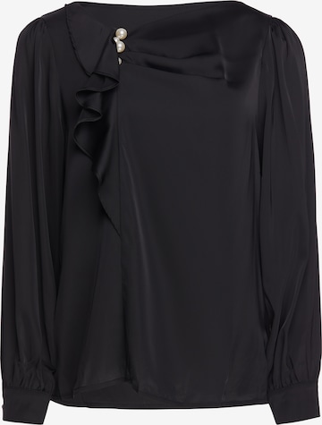 usha BLACK LABEL Blouse in Zwart: voorkant