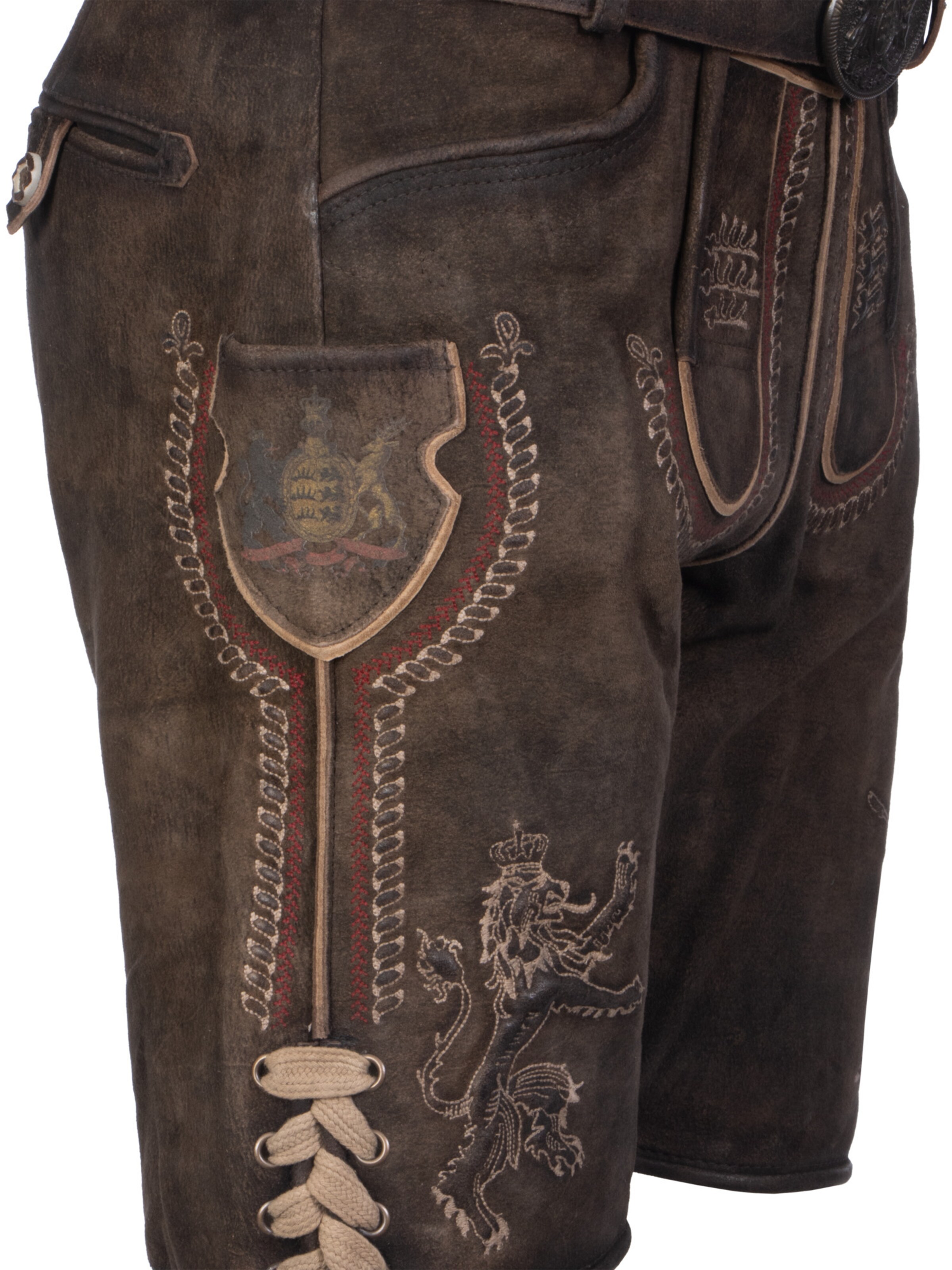 Krüger Buam Regular Traditional pants 'Furchtlos und Treu 3' in Brown