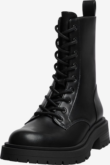 Pull&Bear Lace-up bootie in Black, Item view