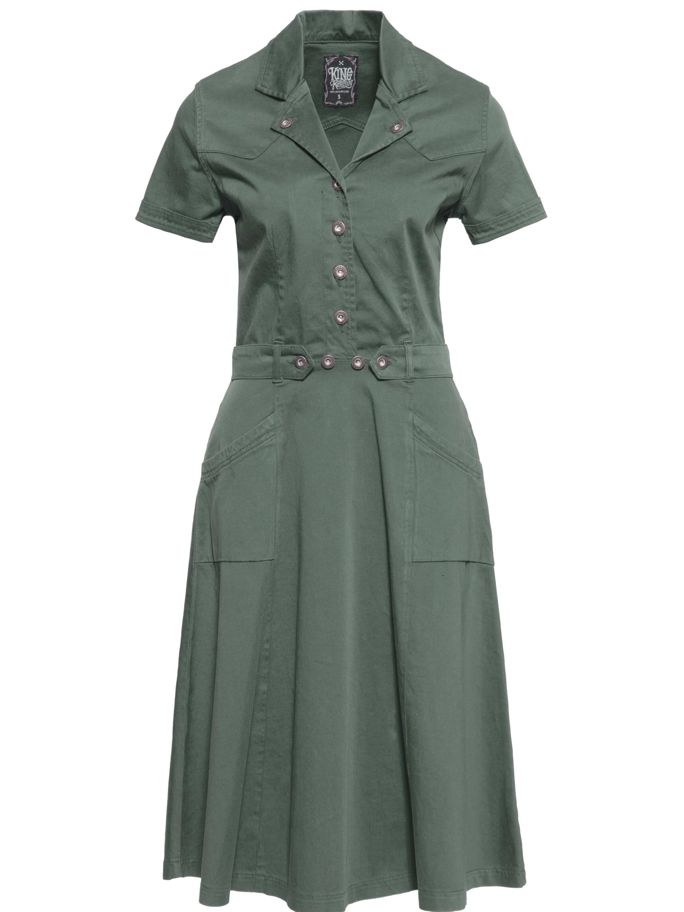Queen Kerosin Dress in Green: front