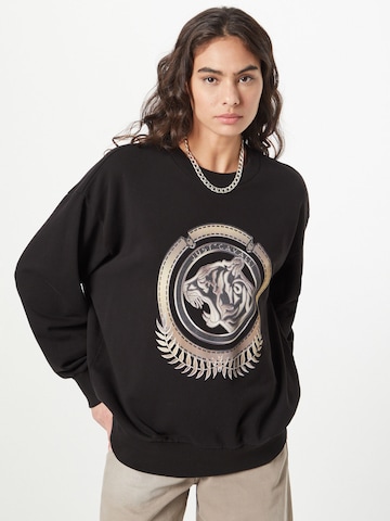 Just Cavalli Sweatshirt 'DUA' in Zwart: voorkant