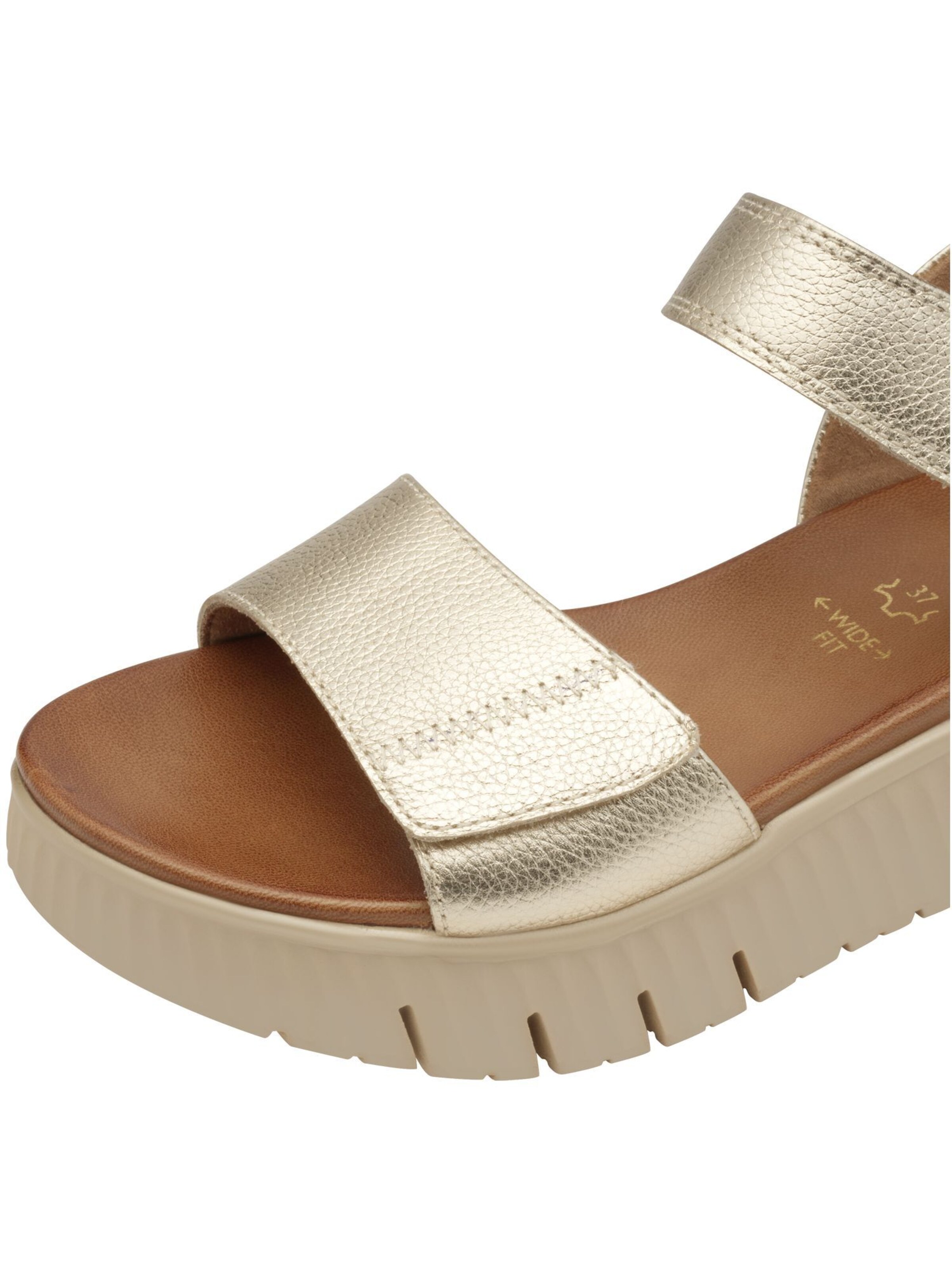 Tamaris Wide Fit Sandals in Gold