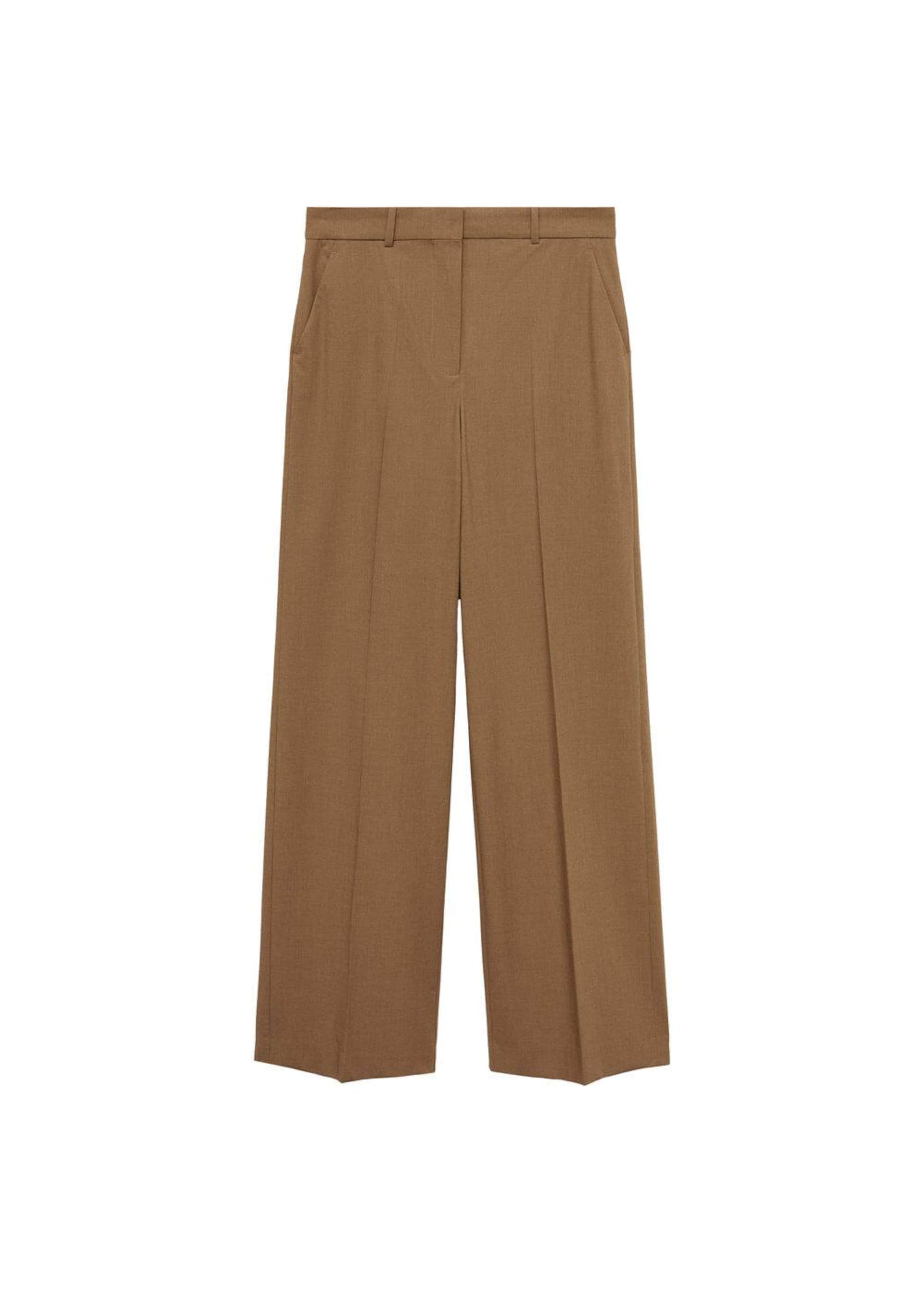 MANGO Wide Leg Hose 'Casiopea' in Braun: Vorderseite