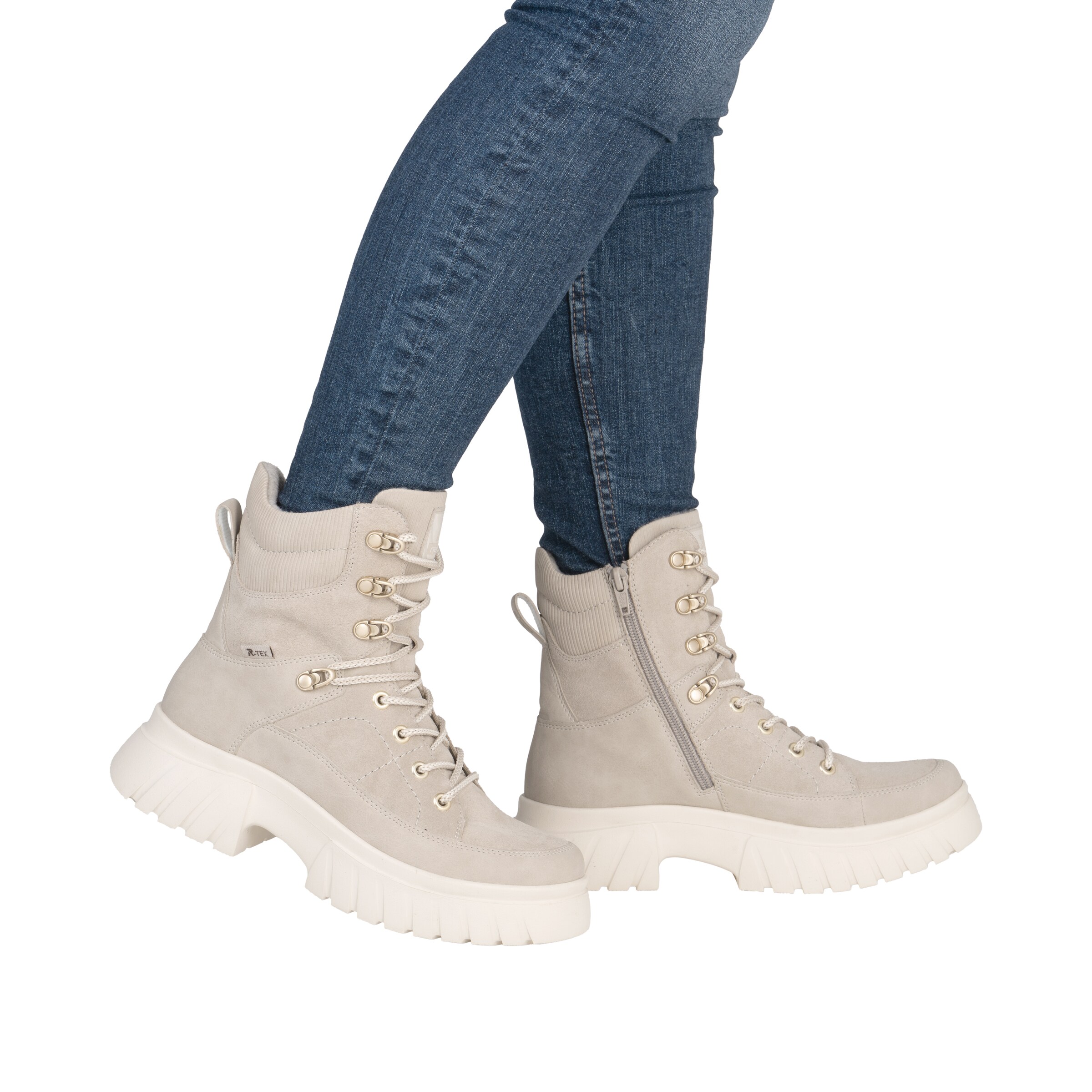 Rieker Sport Μποτάκι με κορδόνια σε μπεζ