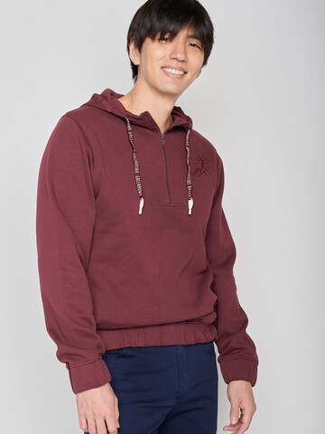 Felpa 'Nature Mountain Sun' di GREENBOMB in rosso: frontale