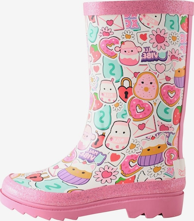 Next Kumisaappaat 'Squshmallows Wellies' koossa 28 värissä turkoosi / syreeni / oranssi / vaaleanpunainen, Tuotenäkymä