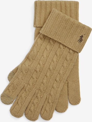 Polo Ralph Lauren Full finger gloves in Beige: front