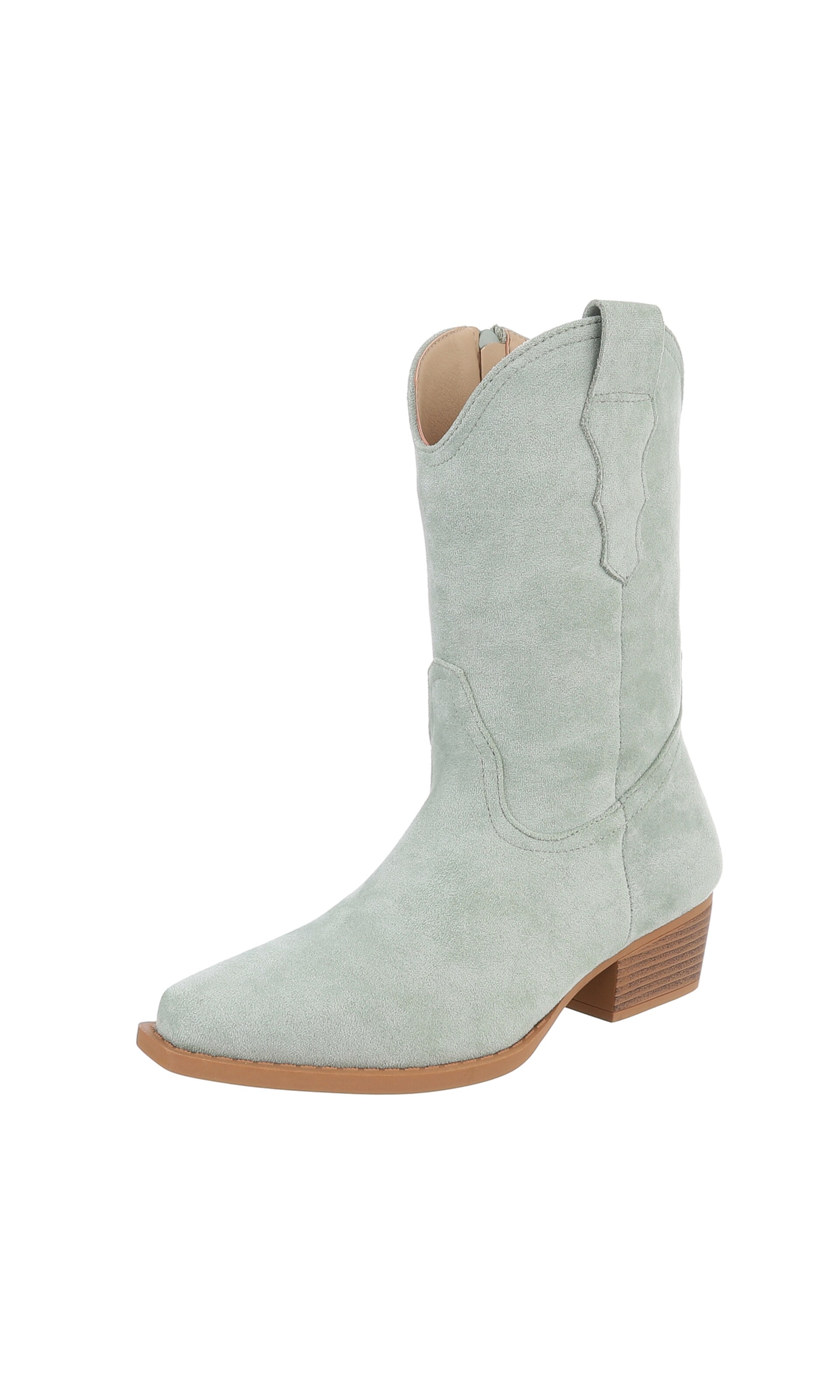 Ital-Design Cowboy Boots in Green: front