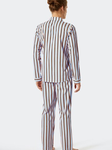 SCHIESSER Long Pajamas 'Modern Stripes' in Blue