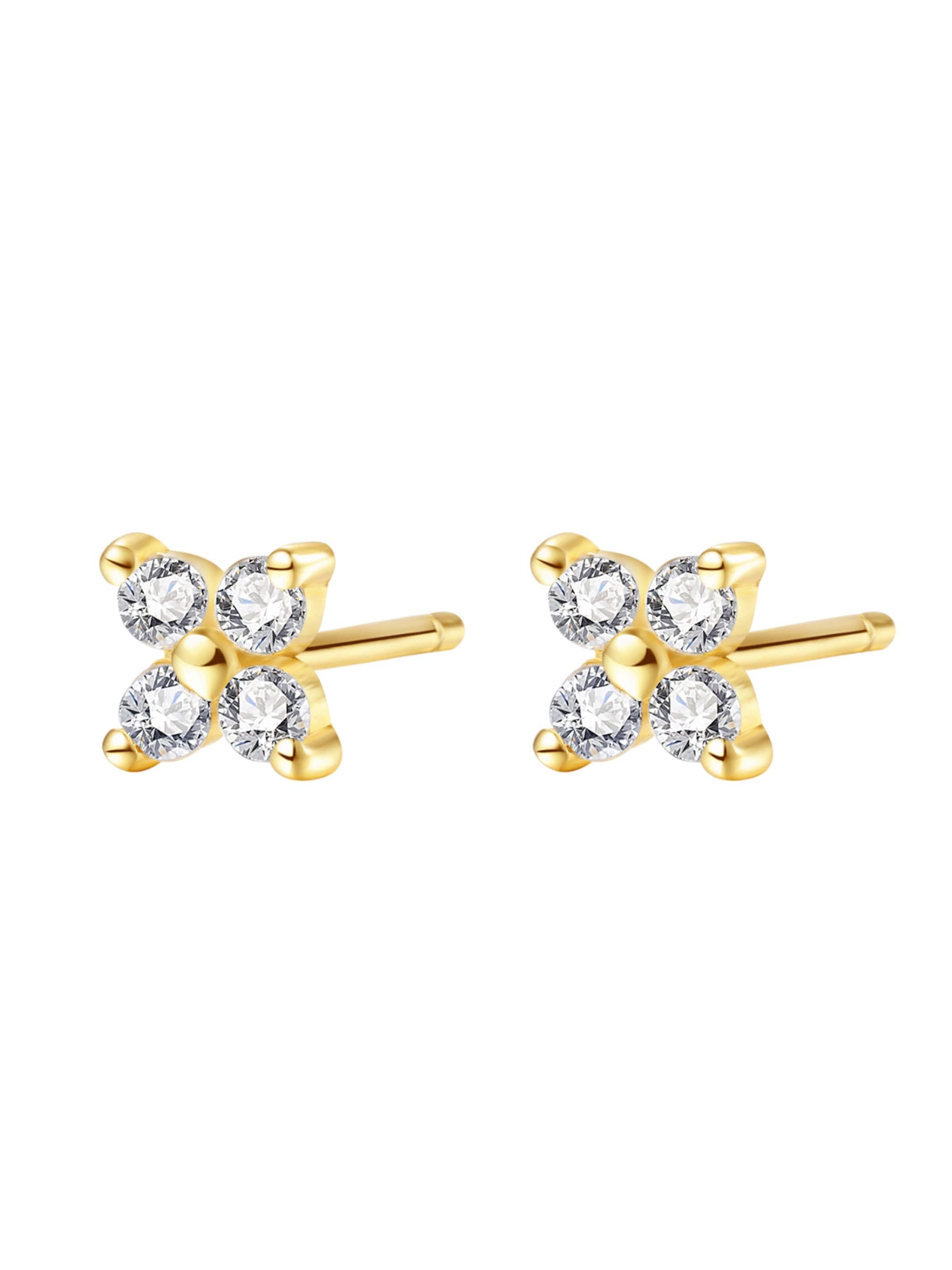 Boucles d'oreilles 'Daisy' Hey Happiness en or : devant