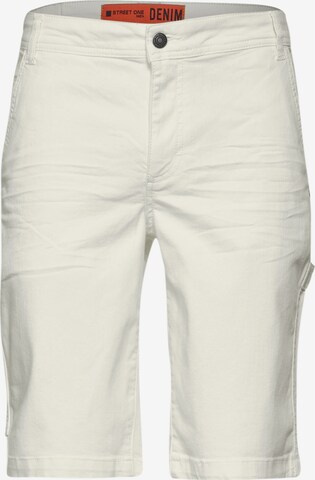 Street One MEN Loose fit Cargo Jeans in White: front