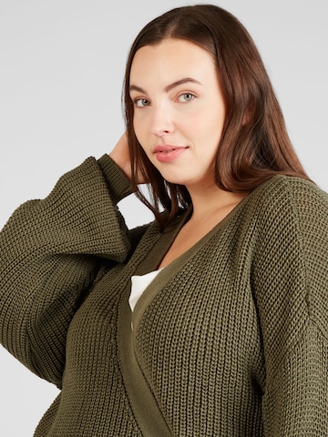 ABOUT YOU Curvy Knit Cardigan 'Selina' in Green