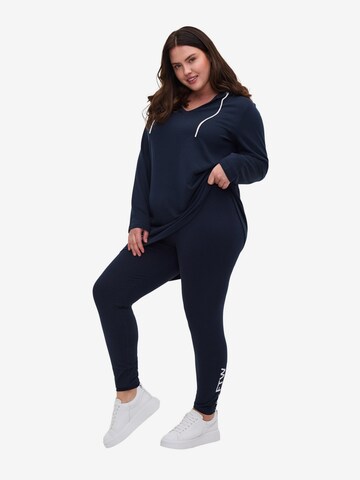 Zizzi Skinny Leggings in Blauw: voorkant