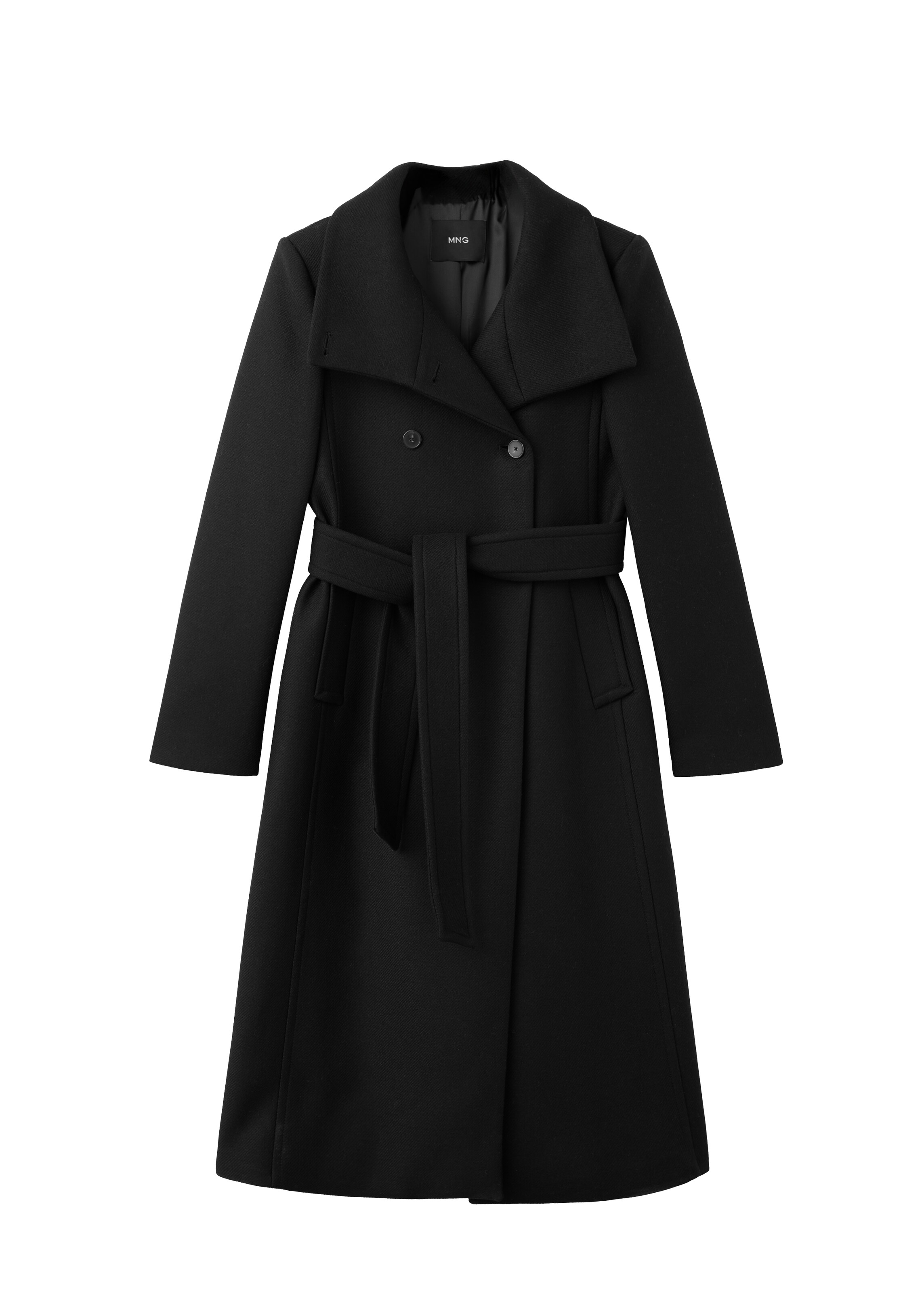 Manteau mi-saison 'SIRENITA' MANGO en noir : devant