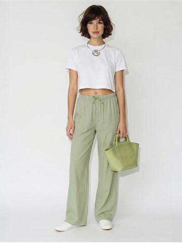 Bianco Lucci Wide leg Trousers 'Hose' in Green
